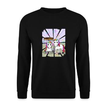 Unicorns Unicorn Mythical Animal Love Heart Valentine - Unisex Sweatshirt - black - Front - Alina (178cm) & Michal (187cm)