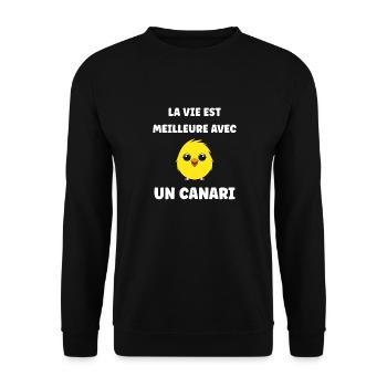 Humour Canari - Sweat-shirt Unisexe - noir - Devant - Alina (178cm) & Michal (187cm)