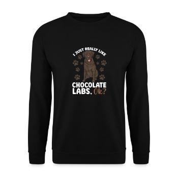 Chien Labrador Retriever Brun Chocolat - Sweat-shirt Unisexe - noir - Devant - Alina (178cm) & Michal (187cm)