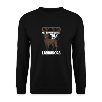 Schoko Brauner Labrador Retriever Hund - Unisex Pullover - Schwarz - Vorne - Alina (178cm) & Michal (187cm)