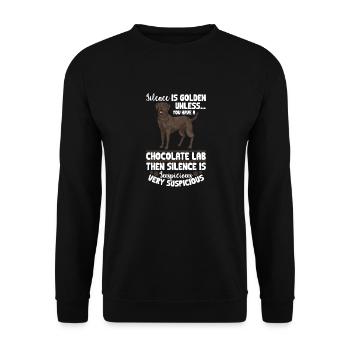Chien Labrador Retriever brun chocolat - Sweat-shirt Unisexe - noir - Devant - Alina (178cm) & Michal (187cm)