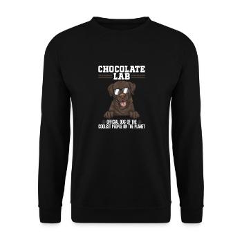 Chien Labrador Retriever brun chocolat - Sweat-shirt Unisexe - noir - Devant - Alina (178cm) & Michal (187cm)