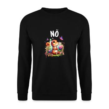 Dinosaur Dinos Saying Nope for Boys and Girls - Unisex Sweatshirt - black - Front - Alina (178cm) & Michal (187cm)