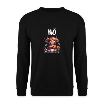 Highland Cow dit non pour les garçons et les filles - Sweat-shirt Unisexe - noir - Devant - Alina (178cm) & Michal (187cm)