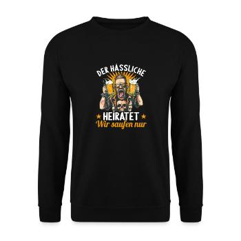 the ugly one marries bachelor party bachelor party - Unisex Sweatshirt - black - Front - Alina (178cm) & Michal (187cm)