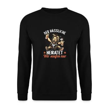 the ugly one marries bachelor party bachelor party - Unisex Sweatshirt - black - Front - Alina (178cm) & Michal (187cm)
