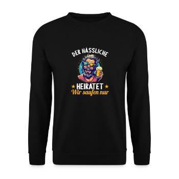 the ugly one marries bachelor party bachelor party - Unisex Sweatshirt - black - Front - Alina (178cm) & Michal (187cm)