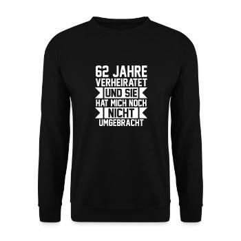 Marriage Aquarium Wedding 62 Years Married Wedding - Unisex Sweatshirt - black - Front - Alina (178cm) & Michal (187cm)