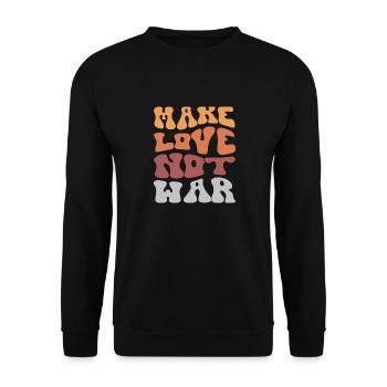 Faites l’amour, pas la guerre - Sweat-shirt Unisexe - noir - Devant - Alina (178cm) & Michal (187cm)