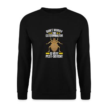 Pest Control Exterminator - Unisex Sweatshirt - black - Front - Alina (178cm) & Michal (187cm)