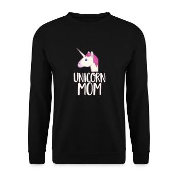 T-shirt maman licorne - Mignon rose arc-en-ciel magique - Sweat-shirt Unisexe - noir - Devant - Alina (178cm) & Michal (187cm)