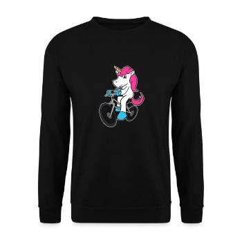 Einhorn Fahrrad Fahrrad T-Shirt Radfahrer Magisch - Unisex Pullover - Schwarz - Vorne - Alina (178cm) & Michal (187cm)