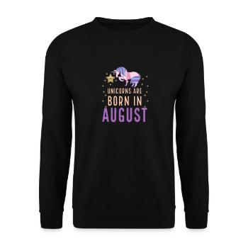 Unicorns Are Born In August Birth Month Birthday - Unisex Sweatshirt - black - Front - Alina (178cm) & Michal (187cm)