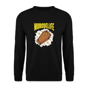 Morguelife Embalmer Mortician - Unisex Sweatshirt - black - Front - Alina (178cm) & Michal (187cm)