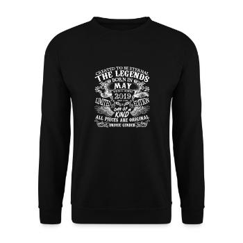 May 2019 Birthday 2019 May Best New Year - Unisex Sweatshirt - black - Front - Alina (178cm) & Michal (187cm)