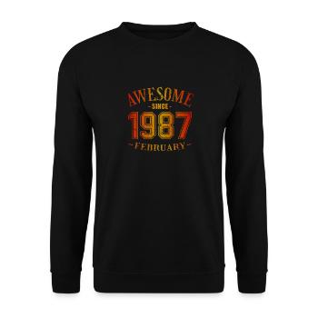 Février 1987 - Anniversaire en février Génial - Sweat-shirt Unisexe - noir - Devant - Alina (178cm) & Michal (187cm)