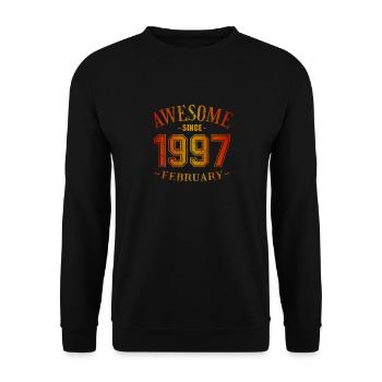 Février 1997 - Anniversaire en février Génial - Sweat-shirt Unisexe - noir - Devant - Alina (178cm) & Michal (187cm)
