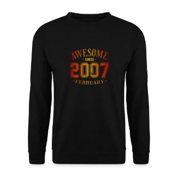 February 2007 - Birthday in February Awesome - Unisex Sweatshirt - black - Front - Alina (178cm) & Michal (187cm)