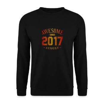 August 2017 - Birthday in August Awesome - Unisex Sweatshirt - black - Front - Alina (178cm) & Michal (187cm)