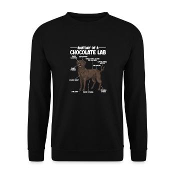 Chien Labrador Retriever brun chocolat - Sweat-shirt Unisexe - noir - Devant - Alina (178cm) & Michal (187cm)