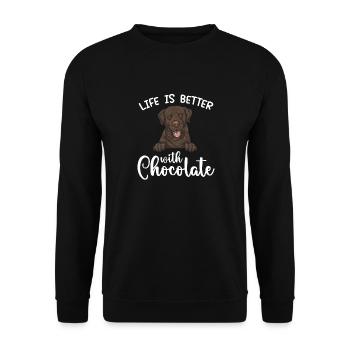 Chien Labrador Retriever brun chocolat - Sweat-shirt Unisexe - noir - Devant - Alina (178cm) & Michal (187cm)