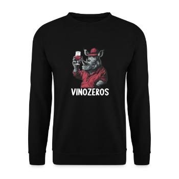 Vinozeros Weinkenner Weintrinker Weinliebhaber - Unisex Pullover - Schwarz - Vorne - Alina (178cm) & Michal (187cm)
