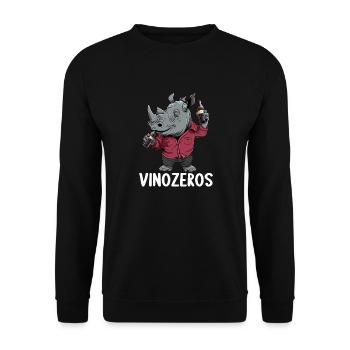 Vinozeros Wine Connoisseur Wine Drinker Wine Lovers - Unisex Sweatshirt - black - Front - Alina (178cm) & Michal (187cm)