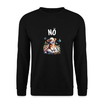 Cow Saying Nope for Boys and Girls - Unisex Sweatshirt - black - Front - Alina (178cm) & Michal (187cm)
