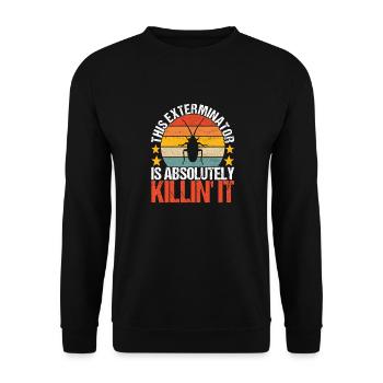 Pest Control Exterminator - Unisex Sweatshirt - black - Front - Alina (178cm) & Michal (187cm)