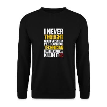 Pest Control Exterminator - Unisex Sweatshirt - black - Front - Alina (178cm) & Michal (187cm)