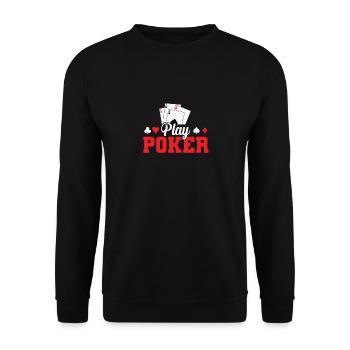 Play Poker Card Ace - Unisex Sweatshirt - black - Front - Alina (178cm) & Michal (187cm)