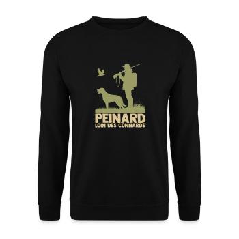 Chasse Humour Chasseur Peinard Loin Des Connards - Sweat-shirt Unisexe - noir - Devant - Alina (178cm) & Michal (187cm)