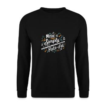 Drôle Flûte jeu de mots Instrument Flûte transversale Musique - Sweat-shirt Unisexe - noir - Devant - Alina (178cm) & Michal (187cm)