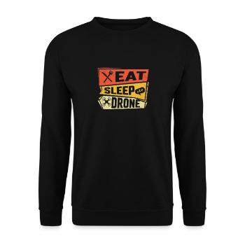 Eat Sleep Drone - Unisex Sweatshirt - black - Front - Alina (178cm) & Michal (187cm)
