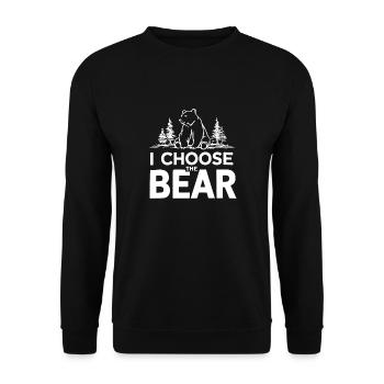 I choose the bear in the woods Sarcastic Feminist - Unisex Sweatshirt - black - Front - Alina (178cm) & Michal (187cm)