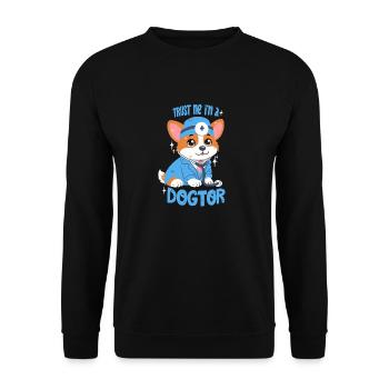 Trust Me I'm A Dogtor - Unisex Pullover - Schwarz - Vorne - Alina (178cm) & Michal (187cm)