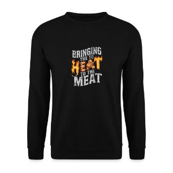 Bringing Heat To The Meat BBQ - Unisex Sweatshirt - black - Front - Alina (178cm) & Michal (187cm)