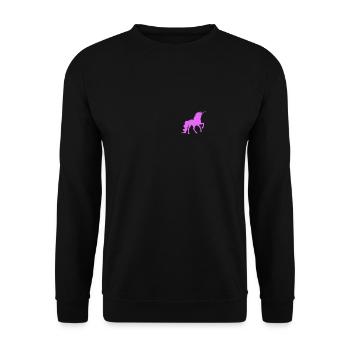Fun Pocket Pink Regenbogen Magische Einhorn Mädchen Liebe - Unisex Pullover - Schwarz - Vorne - Alina (178cm) & Michal (187cm)
