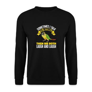 Molina Parakeet Parrot Bird Parakeet - Unisex Sweatshirt - black - Front - Alina (178cm) & Michal (187cm)