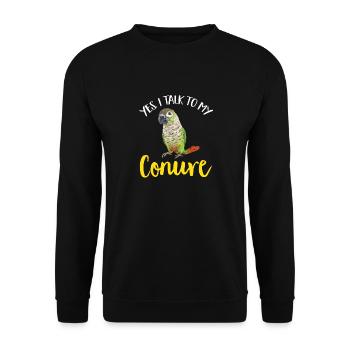 Molina Perruche Perroquet Perruche Oiseau Perruche - Sweat-shirt Unisexe - noir - Devant - Alina (178cm) & Michal (187cm)