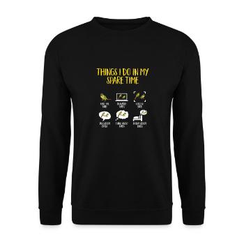 Molina Perruche Perroquet Perruche Oiseau Perruche - Sweat-shirt Unisexe - noir - Devant - Alina (178cm) & Michal (187cm)