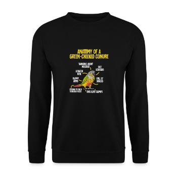 Molina Perruche Perroquet Perruche Oiseau Perruche - Sweat-shirt Unisexe - noir - Devant - Alina (178cm) & Michal (187cm)