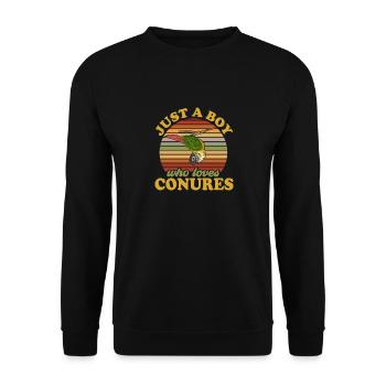 Molina Parakeet Parrot Bird Parakeet - Unisex Sweatshirt - black - Front - Alina (178cm) & Michal (187cm)