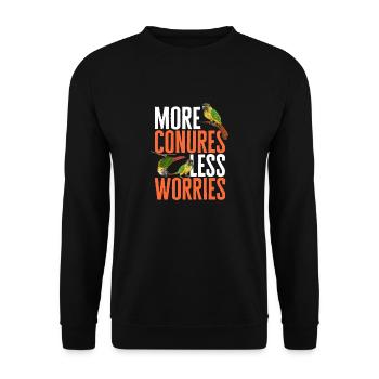 Molina Perruche Perroquet Perruche Oiseau Perruche - Sweat-shirt Unisexe - noir - Devant - Alina (178cm) & Michal (187cm)