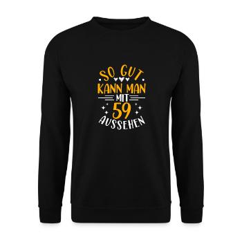 59e anniversaire femme mari, 59 ans anniversaire - Sweat-shirt Unisexe - noir - Devant - Alina (178cm) & Michal (187cm)