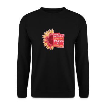 What happens at grandma's stays with grandma - Unisex Sweatshirt - black - Front - Alina (178cm) & Michal (187cm)