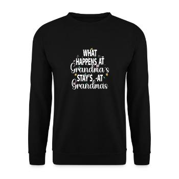 What happens at grandma's stays with grandma - Unisex Sweatshirt - black - Front - Alina (178cm) & Michal (187cm)