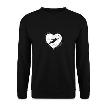 Love is playing roundball - Unisex Sweatshirt - black - Front - Alina (178cm) & Michal (187cm)