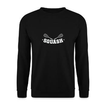 Playing squash in a duel - Unisex Sweatshirt - black - Front - Alina (178cm) & Michal (187cm)