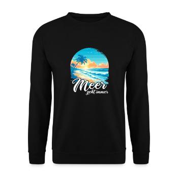 The sea always goes on holiday trips - Unisex Sweatshirt - black - Front - Alina (178cm) & Michal (187cm)